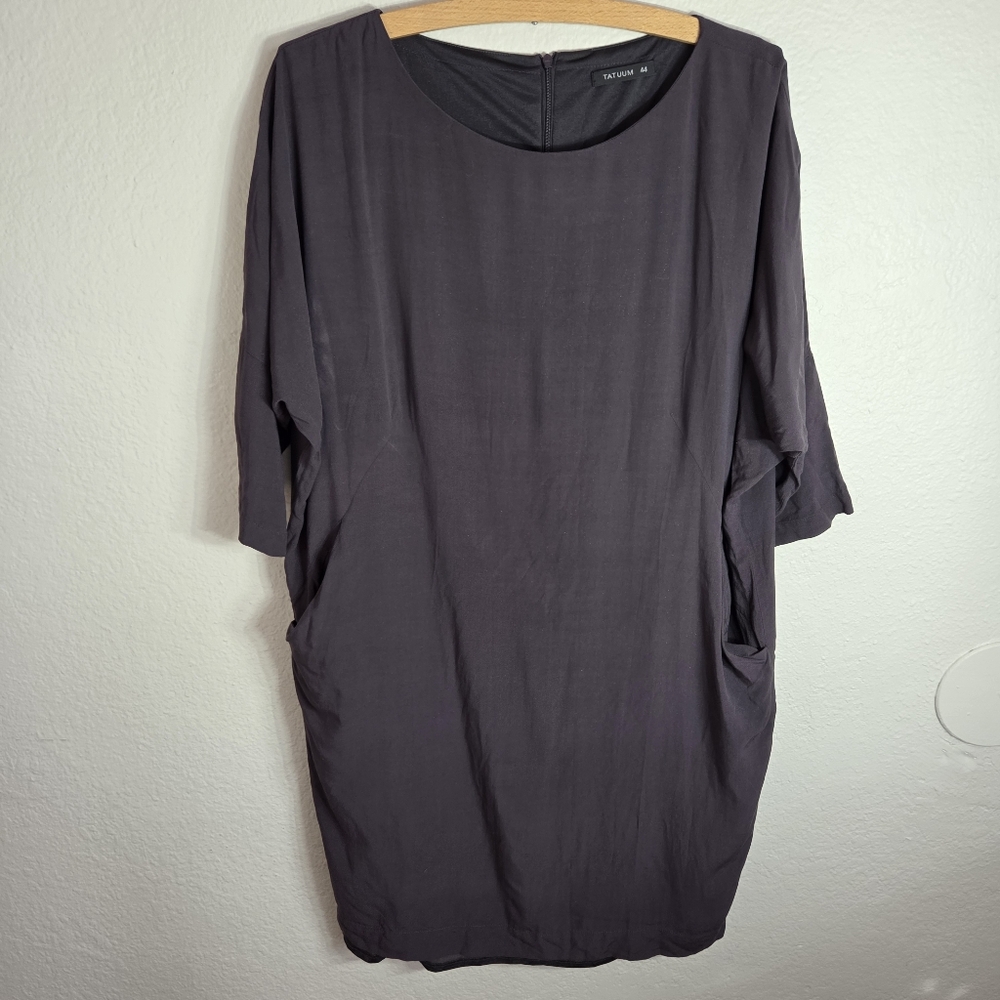 Tattum Size 44 Sweatshirt Dress Womens  Navy Blue Dolman Sleeve Pockets